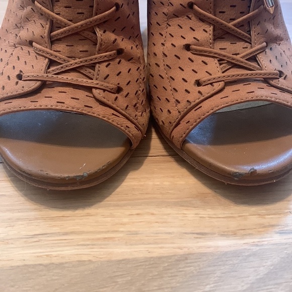 SAM Edelman Ennette Lace Up Open Toe Sling Back High Heel Booties Women’s 7 - Picture 13 of 14